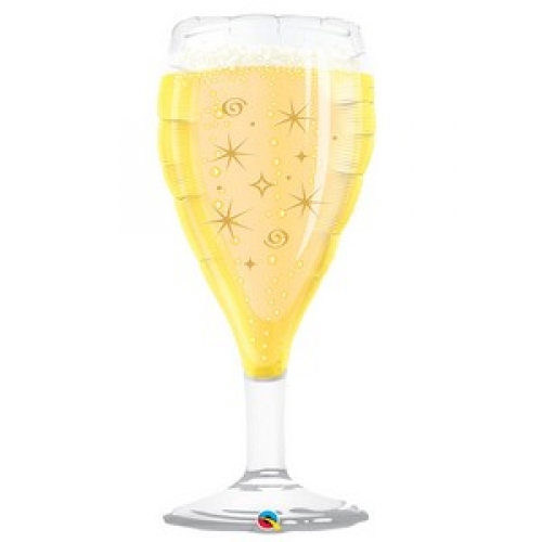 Balloon Foil SuperShape 99cm Glass Bubbly Wine Ea LIMITED STOCK