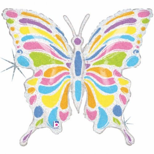 Balloon Foil SuperShape Butterfly Holographic 82cm Ea