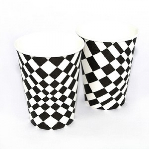 Chequered Party Cup 9oz Pk 6