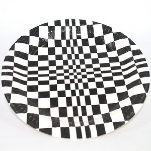 Chequered Party Plate 9inch Pk 6