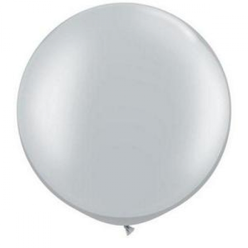 Balloon Latex Jumbo 76cm Metallic Silver ea LIMITED STOCK