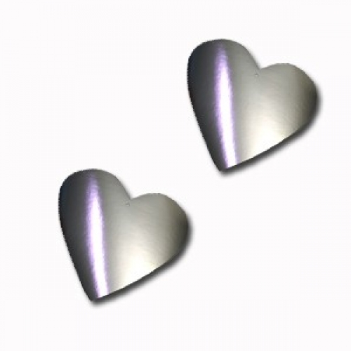 Cut Out Heart 10cm Silver Cardboard Pk 10