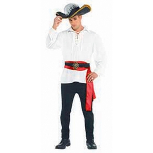 Costume Pirate Shirt Ivory Adult Standard Ea
