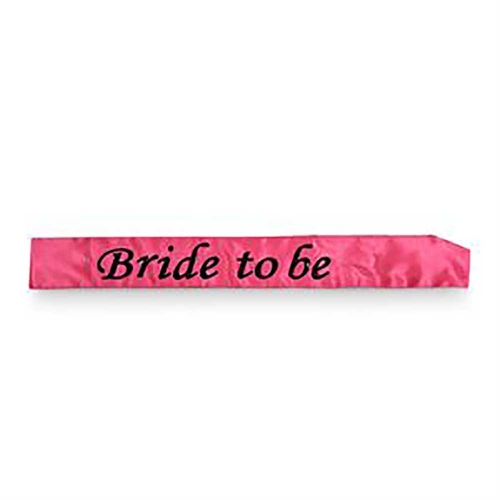 Bride To Be Sash Satin Pink Flashing ea