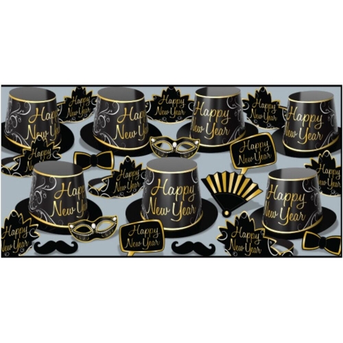 New Year Kit Simply Paper Black & Gold for 25 Ea