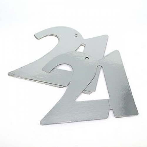 Cut Out 21 Small Silver Cardboard Pk 5