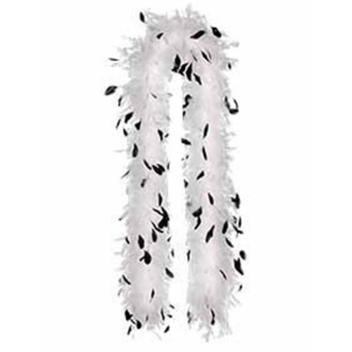 Feather Boa Deluxe Black and White 1.8m Ea