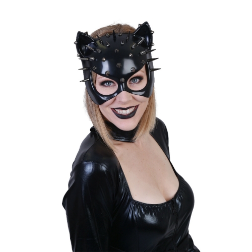 Mask Cat Eyes Gloss Black with Spikes Ea CLEARANCE