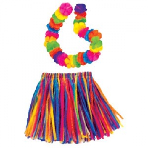 Hula Skirt & Lei Child Set