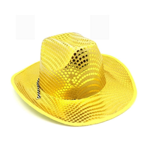 Hat Cowboy Gold Sequin Ea