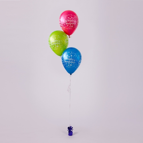 Trio Premium Balloon Bouquet Ea - Printed, Premium & Chrome Latex