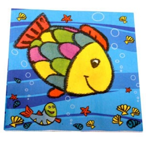 Napkins Luncheon Holographic Fish Party 2ply Pk 12 CLEARANCE