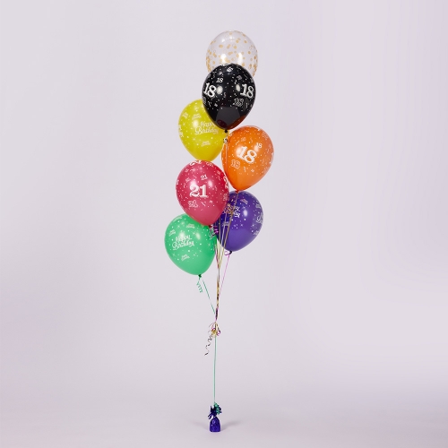 Super 7 Premium Balloon Bouquet Ea - Printed, Premium & Chrome Latex