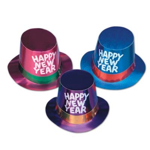 New Year Top Hat Foil & Glitter Assorted Ea