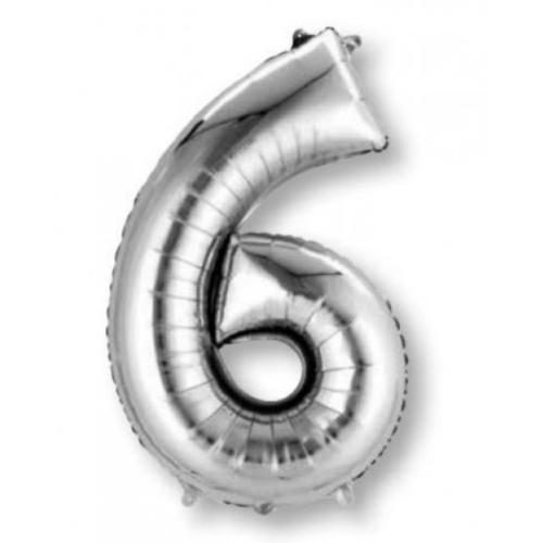 Balloon Foil Megaloon Anagram 86cm 6 Silver Ea