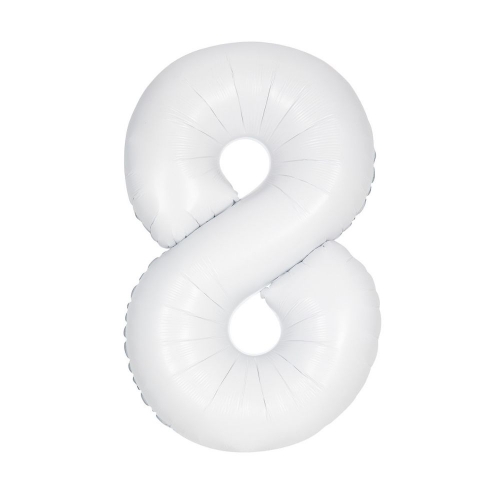 Balloon Foil Megaloon 86cm 8 White Ea