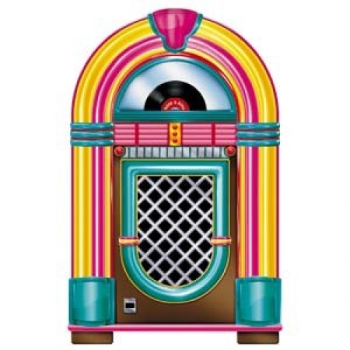 50's Cut Out Rock and Roll Jukebox 90cm Ea