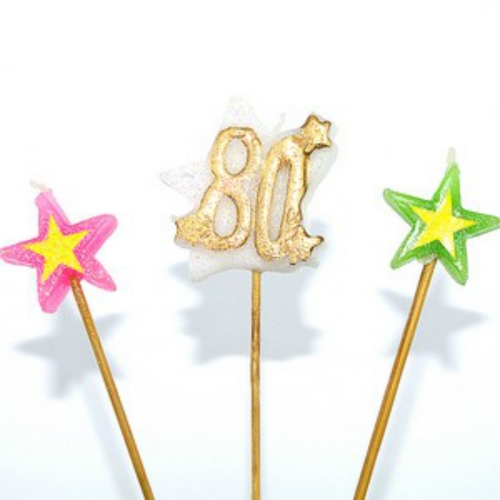 Candle Pick Number 80 Glitter Pk 3 CLEARANCE