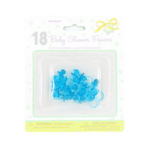Baby Shower Favor Dummy 2.5cm Crystal Blue Pk 12