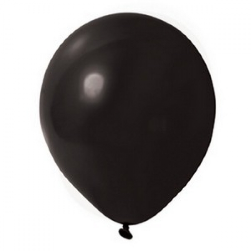 Balloon Latex 28cm Metallic Black Pk 50