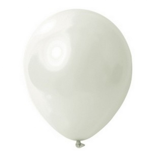 Balloon Latex 28cm Metallic White Pk 50