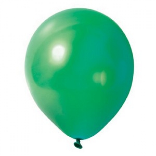 Balloon Latex 28cm Metallic Green Pk 50