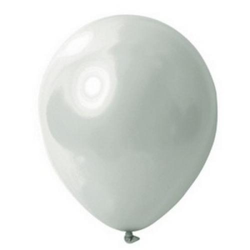 Balloon Latex 28cm Metallic Silver Pk 50