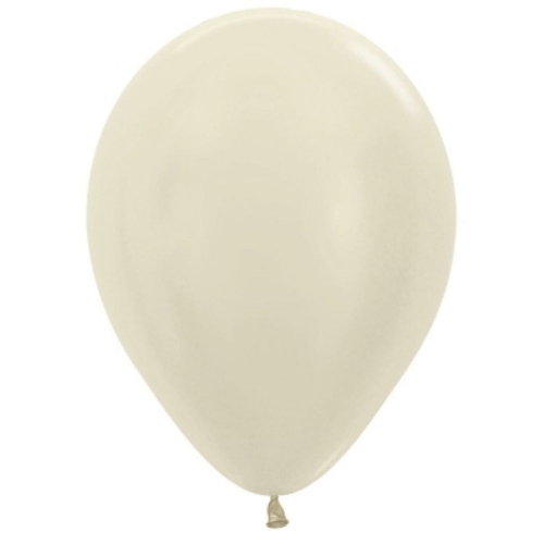 Balloon Latex 28cm Metallic Ivory Pk 50