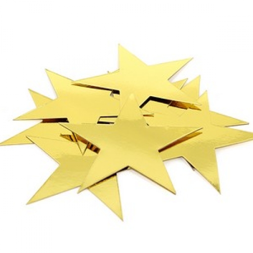 Cut Out Star 10cm Gold Cardboard Pk 10