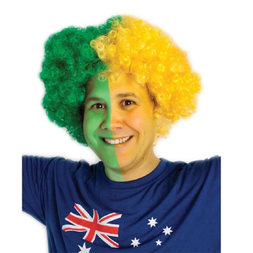 Wig Cheer Green and Gold Ea LIMITED STOCK