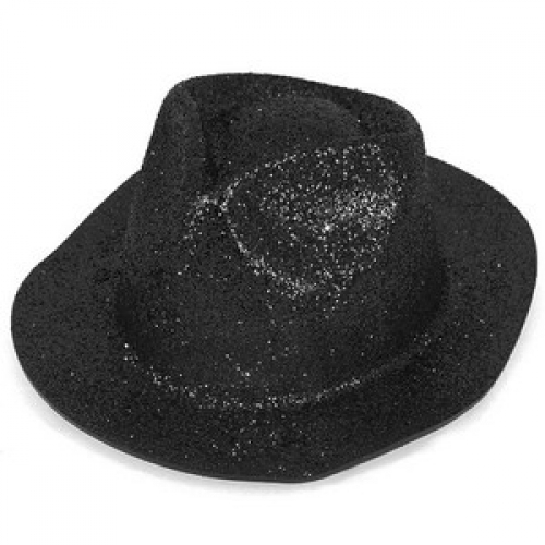 Hat Gangster Glitter Black Ea LIMITED STOCK