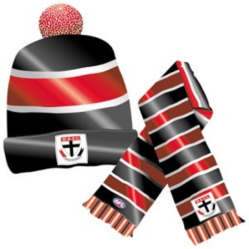 St Kilda Scarf & Beanie Cut Out Pk 1 COLLECTORS EDITION