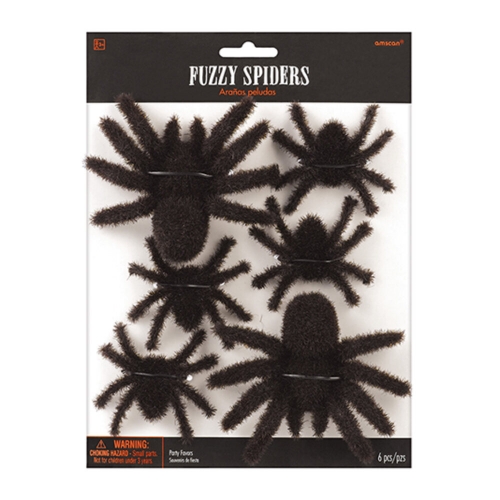 Spider Fuzzy Favors Black Pk 6