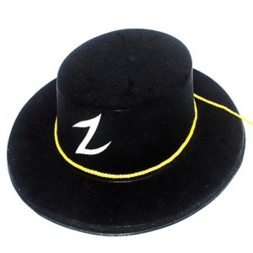 Hat Zorro Flocked Black Ea LIMITED STOCK