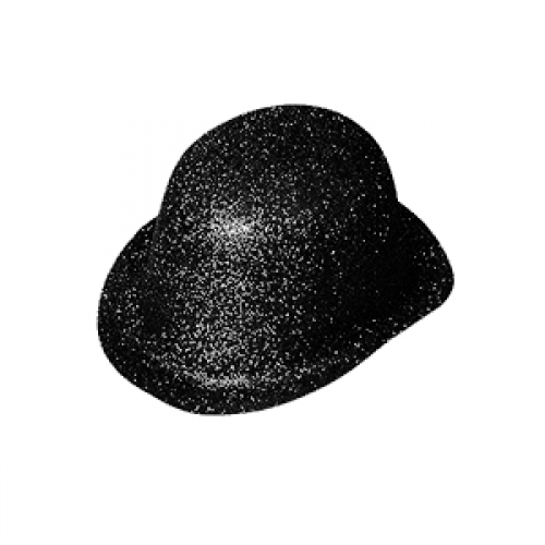 Hat Bowler Glitter Black Ea