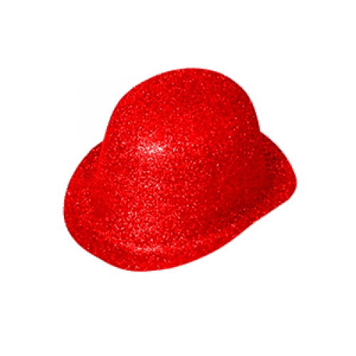 Hat Bowler Glitter Red Ea