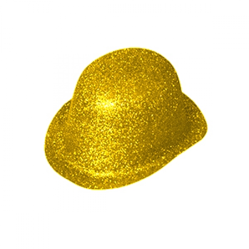 Hat Bowler Glitter Gold Ea
