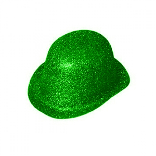 Hat Bowler Glitter Green Ea