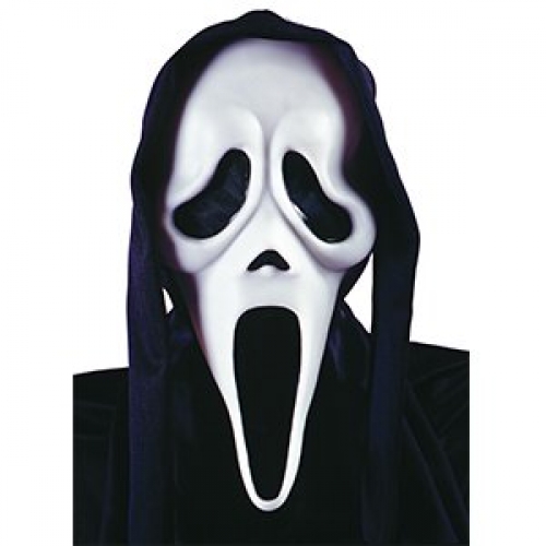 Mask Scream Black With Hood Latex Ea