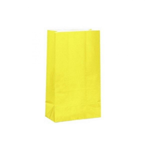 Bag Paper 26x14cm Yellow pk 12