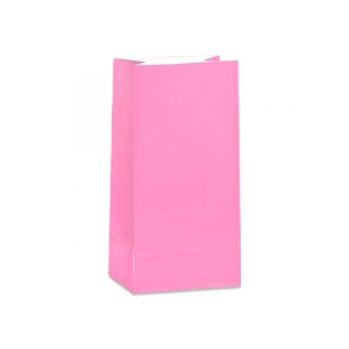 Bag Paper 26x14cm Lovely Pink pk 12