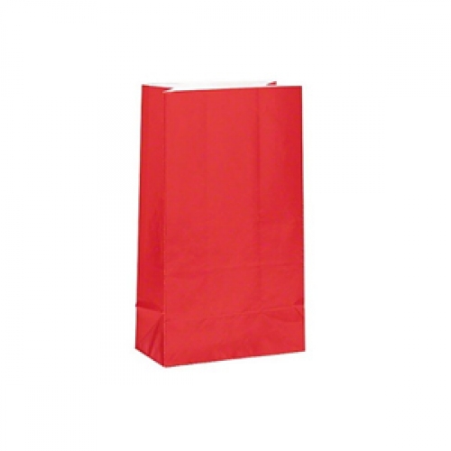 Bag Paper 26x14cm Ruby Red pk 12
