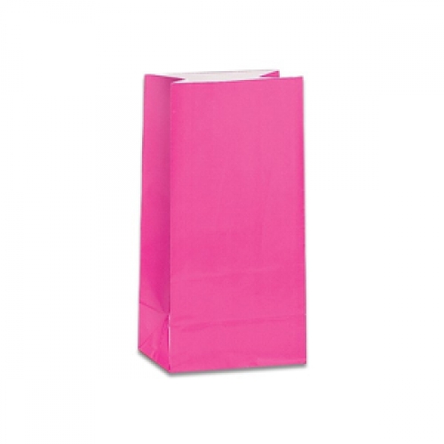 Bag Paper 26x14cm Hot Pink pk 12
