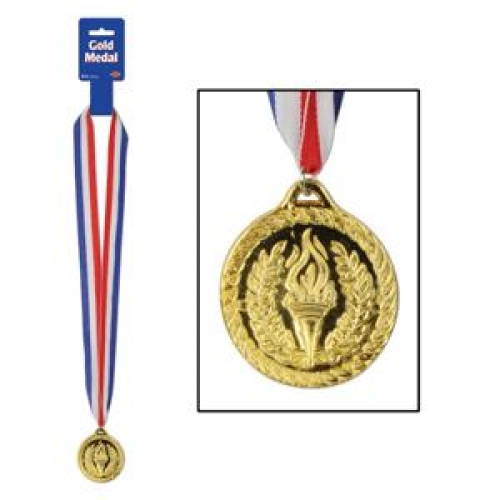 Gold Medal 5cm with Ribbon Ea
