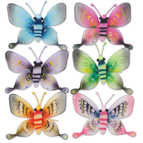 Butterfly Fabric Assorted 12cm Ea
