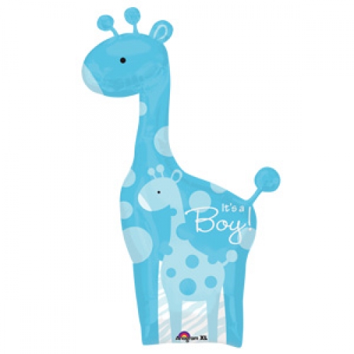 Balloon Foil SuperShape 107x64cm Safari Baby Boy Giraffe Ea