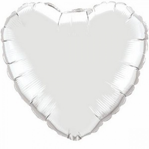 Balloon Foil 45cm Heart Silver Ea
