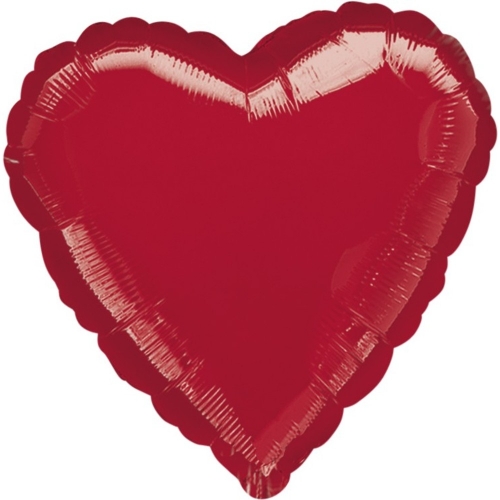Balloon Foil 45cm Heart Ruby Red Ea
