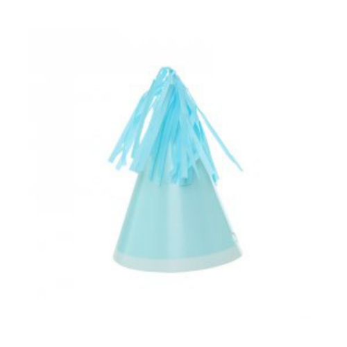 Party Hat With Paper Tassel Pastel Blue Pk 10