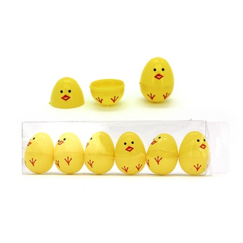 Easter Chick Eggs Plastic Fillable 6cm Pk 6 LIMITED STOCK